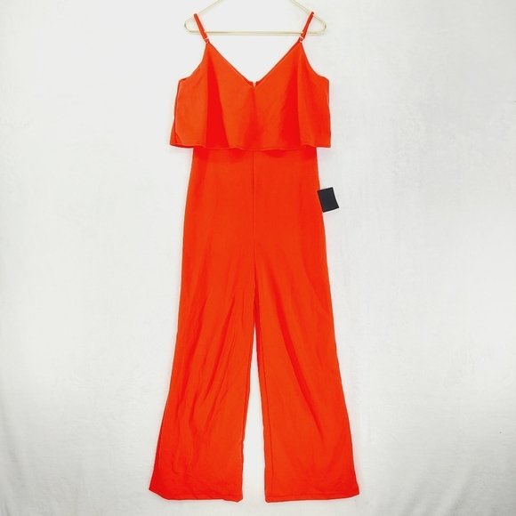 Make It a Date Coral Red Sleeveless Wide-Leg Jumpsuit - Picture 2 of 9